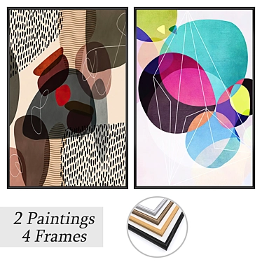 Collection of 2 Artworks & 4 Frame Options 3D model image 1 