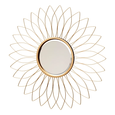 Sunburst Gold Daisy Mirror 3D model image 1 