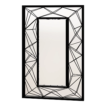 Erika Black Geometric Wall Mirror 3D model image 1 