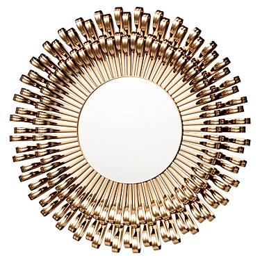 Gold Sunburst Wall Mirror by A & B Home 3D model image 1 