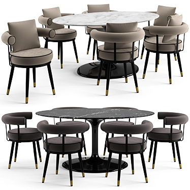 Elegance Redefined: Vico Dining Set 3D model image 1 