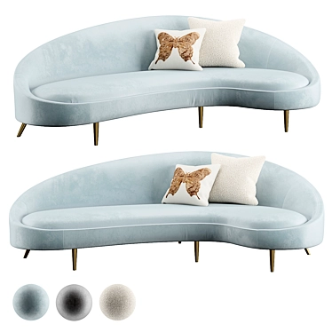 Chic Ether Curved Sofas Collection 3D model image 1 