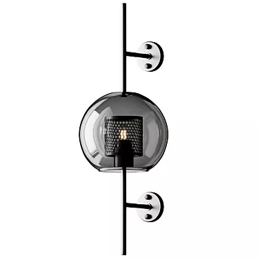  Brass Globe Glass Wall Sconce 3D model image 1 