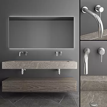 Modern Bathroom Furniture Set 68 3D model image 1 