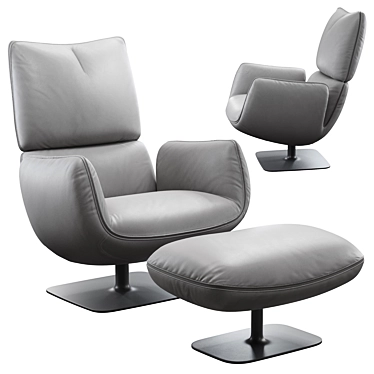 Elegance in Leather Swivel Chair 3D model image 1 