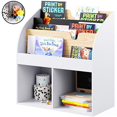 Children's Bookcase with Library Books 3D model image 1 