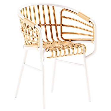 Raphia Rattan Chair: Chic Simplicity 3D model image 1 