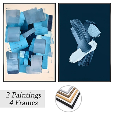 Gallery Set with Multiple Frames 3D model image 1 