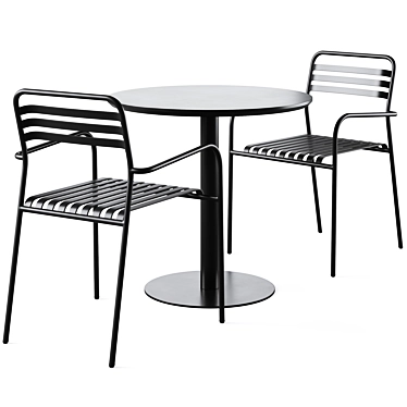 Modern Outdoor Seating Set & Table 3D model image 1 