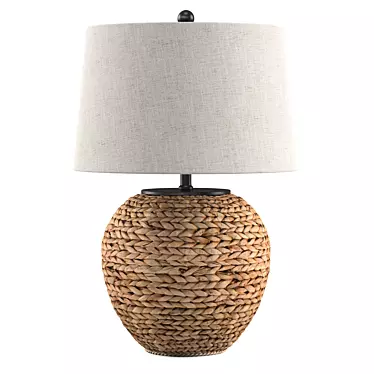 Handwoven Banana Leaf Basket Table Lamp 3D model image 1 