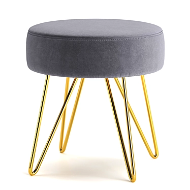 Elegant Velvet Upholstered Stool 3D model image 1 