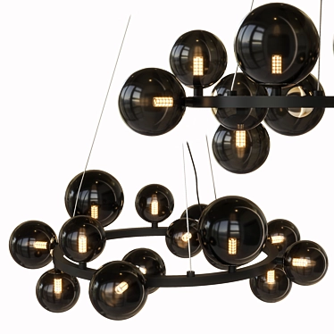 Indigo Molecola 14-Light Pendant Chandelier 3D model image 1 