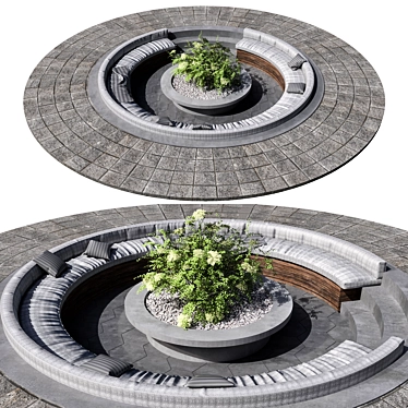 Circular Landscape Seating Area No4 3D model image 1 