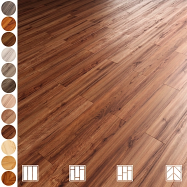 Oak Parquet 12 Colors 011 3D model image 1 