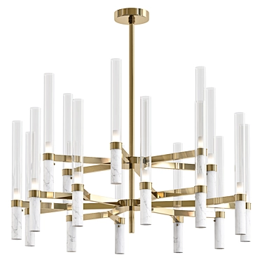 Luxury Carrara Marble Chandelier Home 3D model image 1 