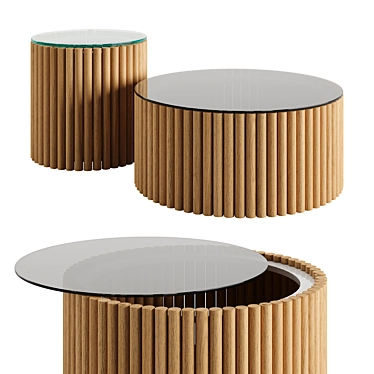 Modern Elegant Coffee Tables Set 3D model image 1 