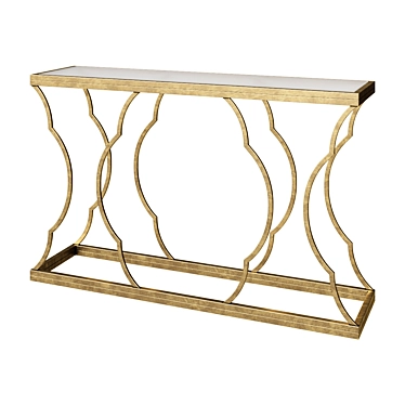 Elegant Gold Leaf Console Table 3D model image 1 