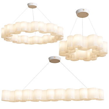 Stylish Honey Pendant Lamps 3D model image 1 