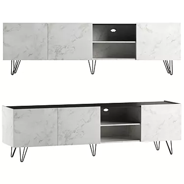 Leman-2 TV Stand, Marble Finish 3D model image 1 