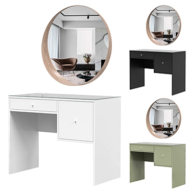 Modern Vanity Table SYVDE White 3D model image 1 