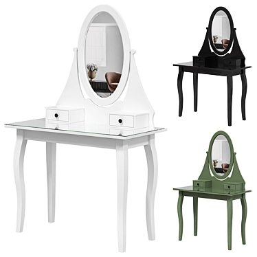 IKEA HEMNES Vanity Table with Mirror 3D model image 1 