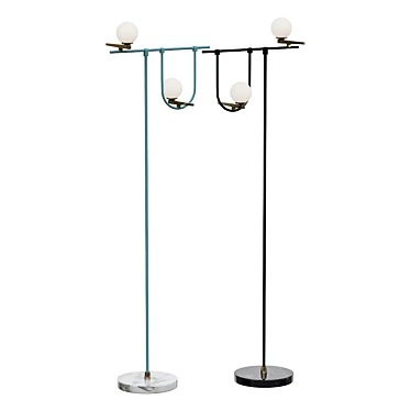 BIRDS Floor Lamp Blue 3D model image 1 