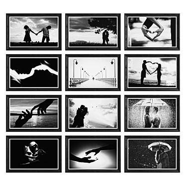 Monochrome Love Art Prints 3D model image 1 