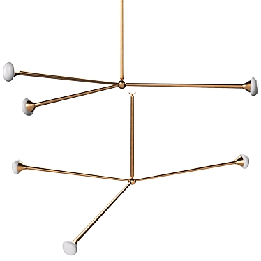 Elegant Phoebe Brass Chandelier 3D model image 1 