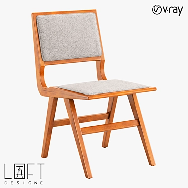 LoftDesign 32515 Wood Fabric Chair 3D model image 1 