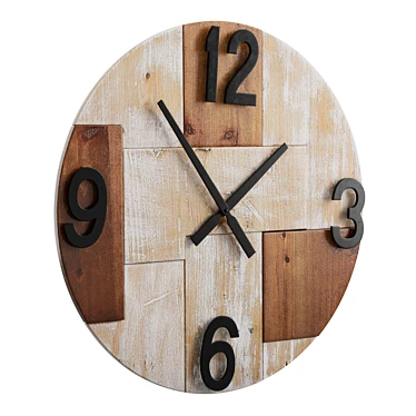 Rustic Light Wood Wall Clock 3D model image 1 