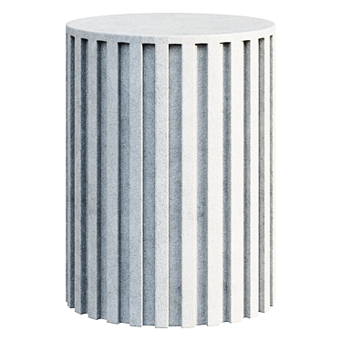 Fluted White Column Side Table 3D model image 1 