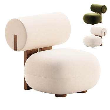 Hippo Lounge Chair: Modern Elegance 3D model image 1 