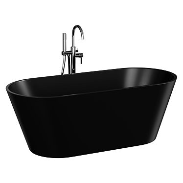 Elegant Freestanding Bathtub, Matte Black 3D model image 1 