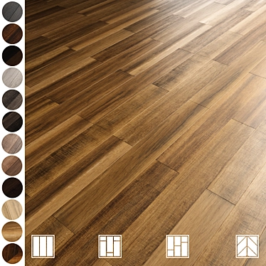 Oak Parquet 12 Colors Set 3D model image 1 