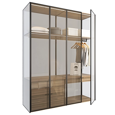 Contemporary Glass Wardrobe by LEMA 3D model image 1 