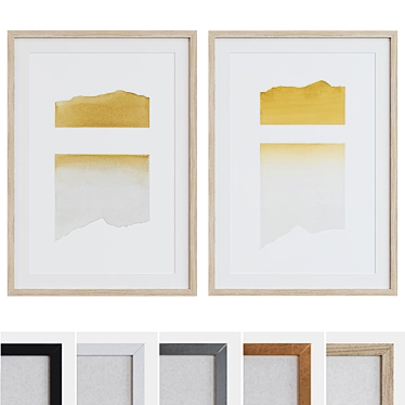 Modern Style Abstract Picture Frame Set 3D model image 1 