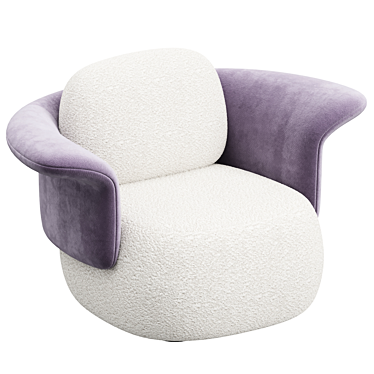 Sleek Bouclé & Velvet Armchair 3D model image 1 