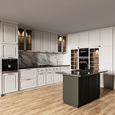 Modern Kitchen Design Kit 3D model image 1 