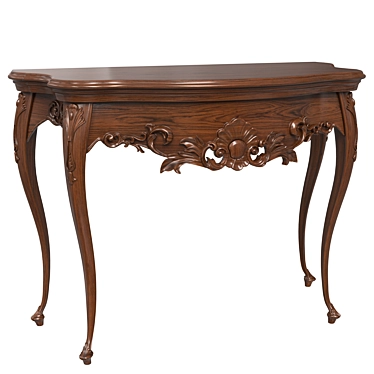 Carved Wooden Console Table 3D model image 1 