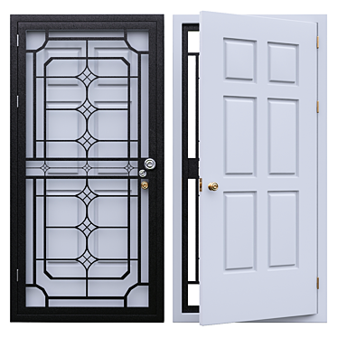 Modern Iron Door for Interior/Exterior 3D model image 1 