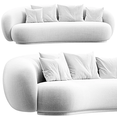 Stylish Wagell Curved Sofa 3D model image 1 