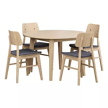 Nagano Chair & Filippa Table 3D model image 1 