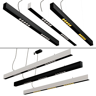 Sleek Black Foster Suspension Lights 3D model image 1 