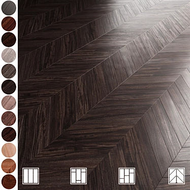 Versatile 12-Color Parquet Flooring 3D model image 1 