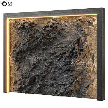 Sleek Black Stone Wall 2015 3D model image 1 