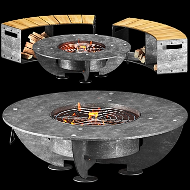 Corona Outdoor Fireplace 3D Model 3D model image 1 