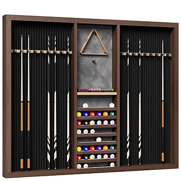 Sleek Billiard Wall Rack 3D model image 1 