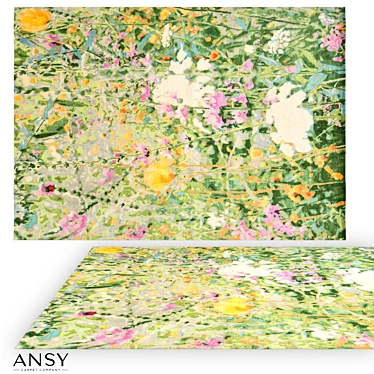 Handmade ANSY Wildflowers Spring Carpet 3D model image 1 