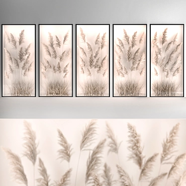 Premium Dry Flower Wall Art 3D model image 1 