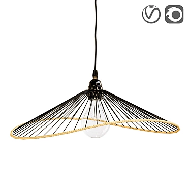 Alara Black Metal Pendant Light 3D model image 1 